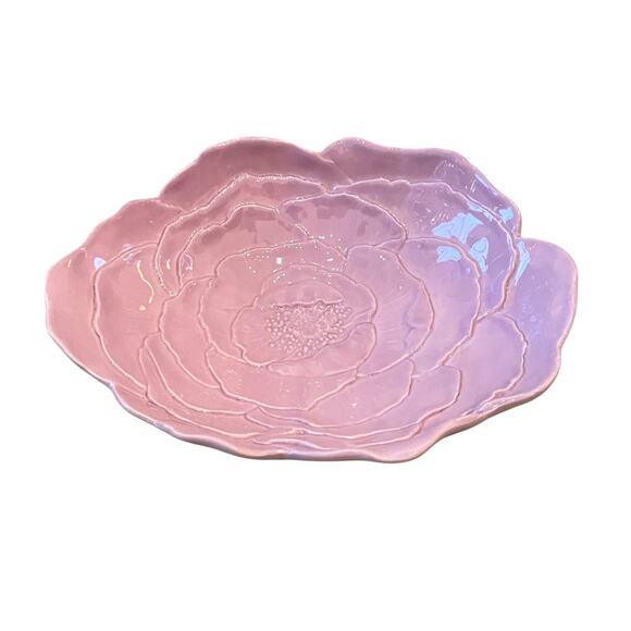 VIETRI Made In Italy Fiori Di Campo Lilac Rose Serving Bowl Floral Embossed New - Picture 9 of 16